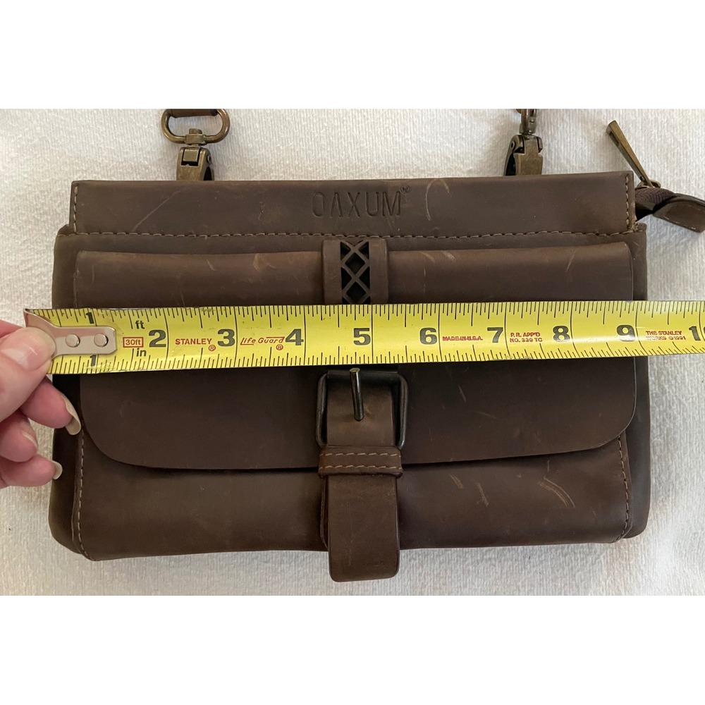 Oaxum La Talabarteria Brown Distressed Leather Crossbody Bag Rustic Travel Boho‎ - Picture 7 of 16